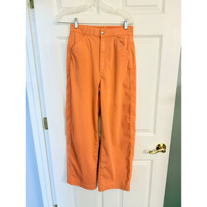 UNIQLO Salmon/Orange Wide Leg Pants w/pockets back elastic waistband XS